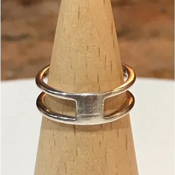 GUCCI Interlocking GG Silver Ag925 Ring- Size US4 ❤️